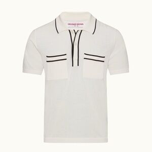 Orlebar Brown White Polo with Black Accents